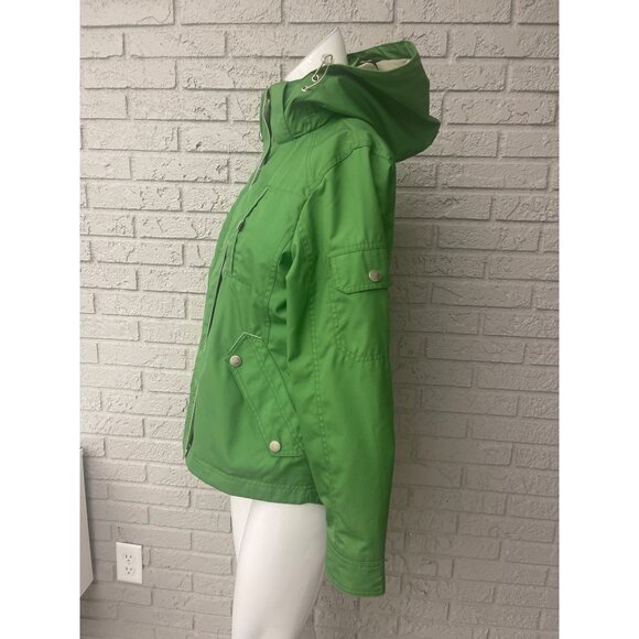 Weather Tamer Women Green Removable Hooded Wind Breaker Rain Jacket Size S - Picture 5 of 16